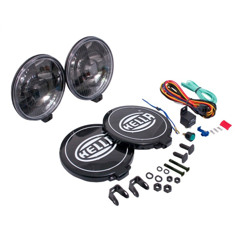 Hella 500 Series 12V Black Magic Halogen Driving Lamp Kit Hella Fog Lights