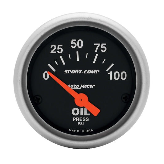 Autometer Sport-Comp 52mm 0-100 PSI Electronic Oil Pressure Gauge AutoMeter Gauges