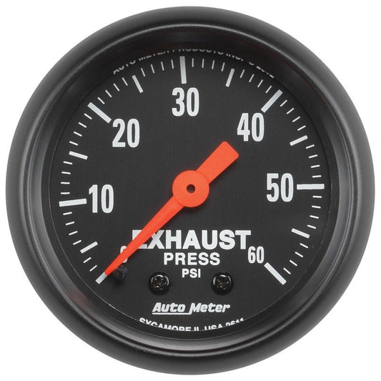 Autometer Z Series 52mm 0-60 PSI Mechanical Exhaust Gas Pressure Gauge AutoMeter Gauges