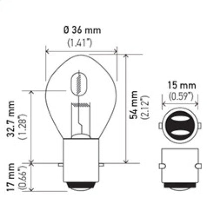 Hella Bulb 6245 12V 45/40W Ba20D B11 S2