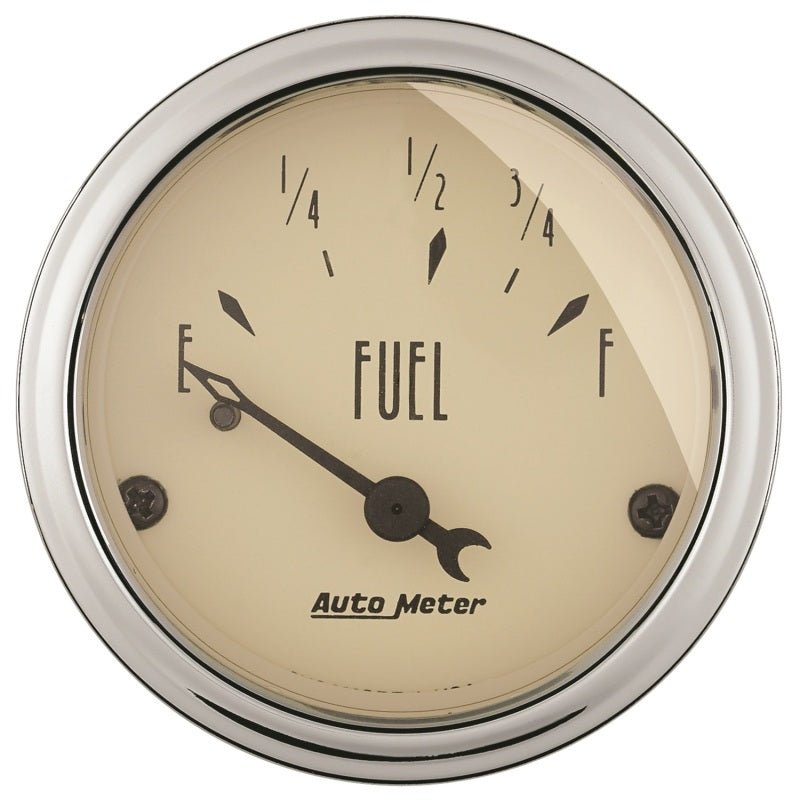 Autometer 2in 73 E/8-12 F Antique Beige Fuel Level Gauge AutoMeter Gauges
