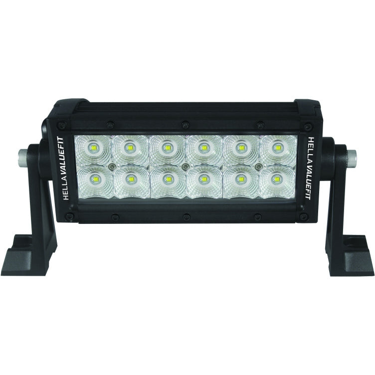 Hella Value Fit Sport 8in Light - 36W Dual Row Flood Beam - LED Hella Light Bars & Cubes