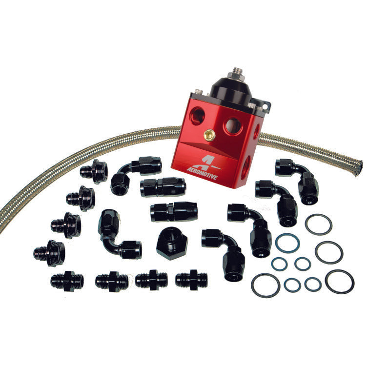 Aeromotive A4 Dual Carburetor Regulator (P/N 13203) Kit (Incl. Reg/Hose/Hose Ends/Fittings) Aeromotive Fuel Pressure Regulators