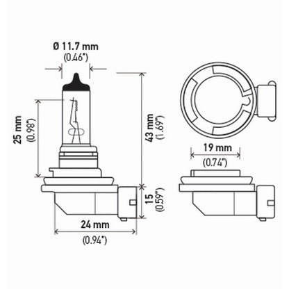 Hella Bulb H11 12V 55W Pgj192 T4 Sb Hella Bulbs