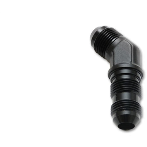 Vibrant -8AN Bulkhead Adapter 45 Degree Elbow Fitting - Anodized Black Only Vibrant Fittings