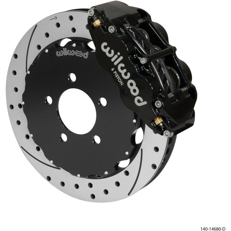 Wilwood Narrow Superlite 6R Front Big Brake Kit 12.88in Drilled Black 05-11 Ford Crown Victoria Wilwood Big Brake Kits