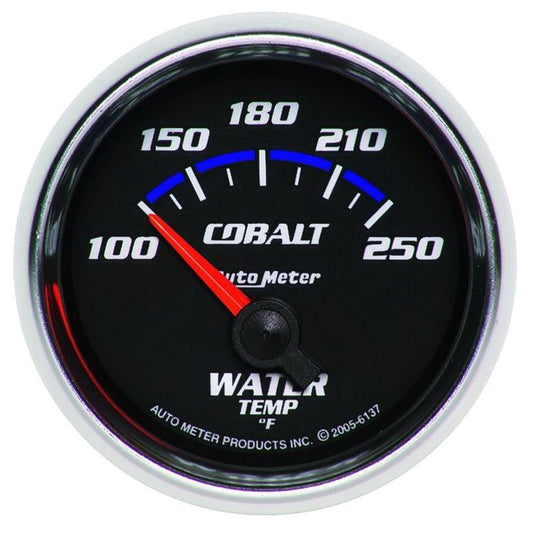 Autometer Cobalt 52.4mm 100-250 deg. F Short Sweep Electronic Water Temperature Gauge AutoMeter Gauges