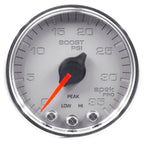 Autometer Spek-Pro Gauge Boost 2 1/16in 35psi Stepper Motor W/Peak & Warn Silver/Chrome AutoMeter Gauges