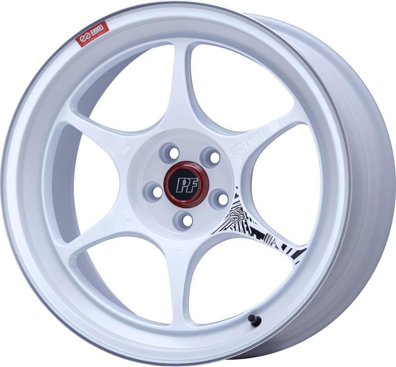 Enkei PF06 18x8.5in 5x100 BP 48mm Offset 75mm Bore White Machined Wheel