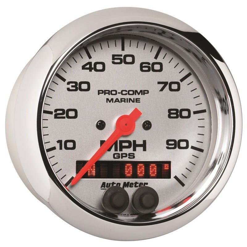 Autometer Marine Chrome 3-3/8in 100MPH GPS Speedometer Gauge AutoMeter Gauges