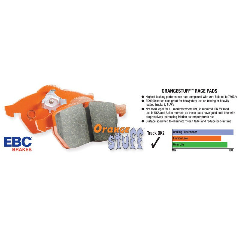 EBC 03-04 Cadillac XLR 4.6 Orangestuff Rear Brake Pads EBC Brake Pads - Performance