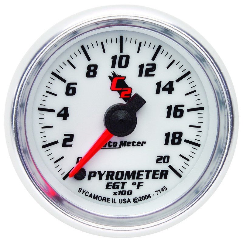 Autometer C2 52mm 2000 Deg F Electronic EGT Pyrometer Gauge AutoMeter Gauges