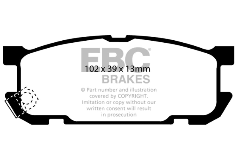 EBC 01-03 Mazda Miata MX5 1.8 (Sports Suspension) Redstuff Rear Brake Pads