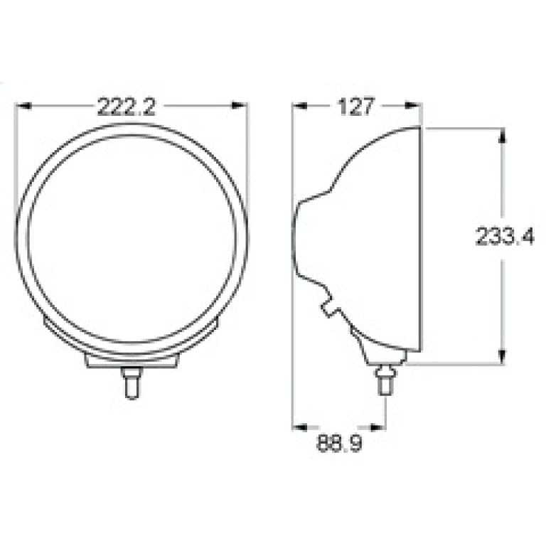 Hella Rallye 4000 Series Chrome Euro Beam 12V Halogen Lamp with Position Lamp Hella Driving Lights