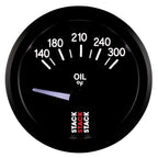 Autometer Stack 52mm 140-300 Deg F 1/8in NPTF Electric Oil Temp Gauge - Black AutoMeter Gauges