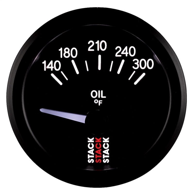 Autometer Stack 52mm 140-300 Deg F 1/8in NPTF Electric Oil Temp Gauge - Black AutoMeter Gauges