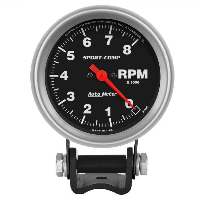 Autometer Standard 2-5/8in 8,000 RPM Pedestal Mount Tachometer Sport Comp AutoMeter Gauges