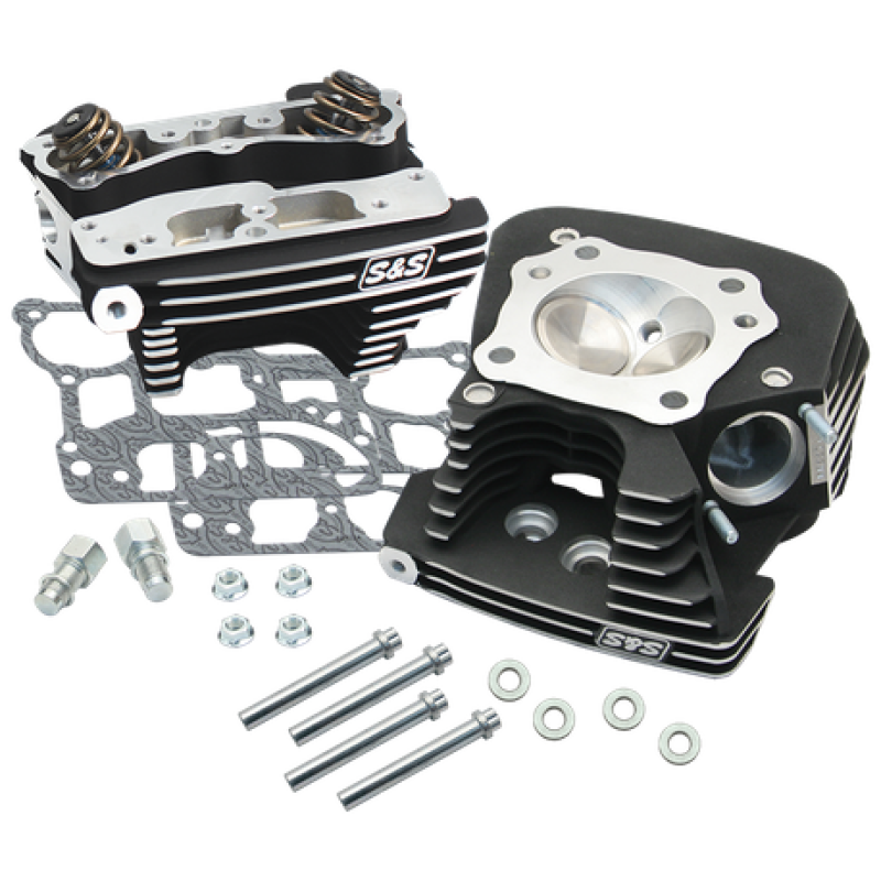 S&S Cycle 08-16 Touring Super Stock 79cc Cylinder Head Kit - Wrinkle Black