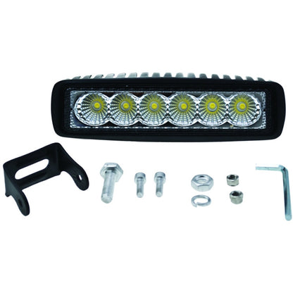 Hella Value Fit Mini 6in LED Light Bar - Flood Beam Pedestal Hella Light Bars & Cubes