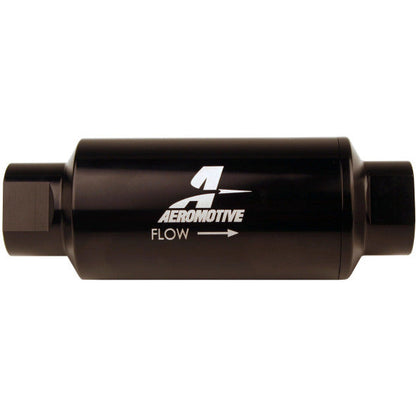 Aeromotive In-Line Filter 10AN 10 Micron Microglass Element Bright-Dip Black 2in OD Aeromotive Fuel Filters