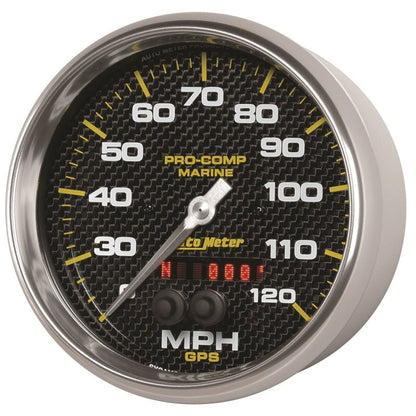 Autometer Marine Carbon Fiber 5in 120mph GPS Speedometer AutoMeter Gauges