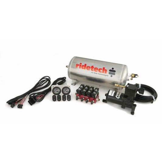 Ridetech 3 Gallon 4-Way Analog Air Ride Compressor Leveling System Ridetech Air Compressor Systems