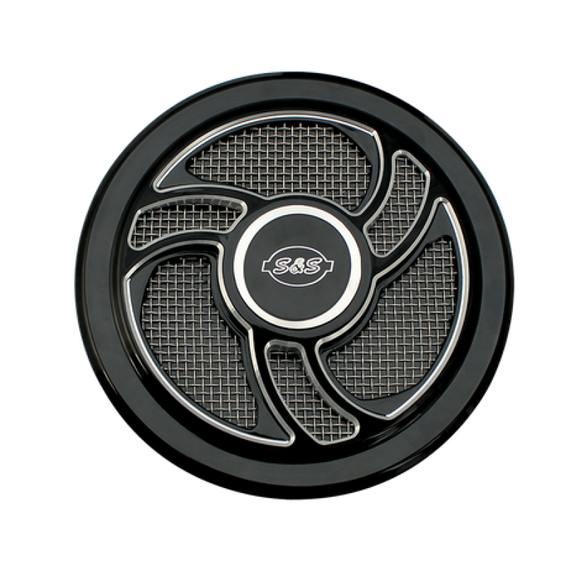 S&S Cycle Stealth Applications Torker Air Cleaner Cover w/ Machined Highlights - Gloss Black