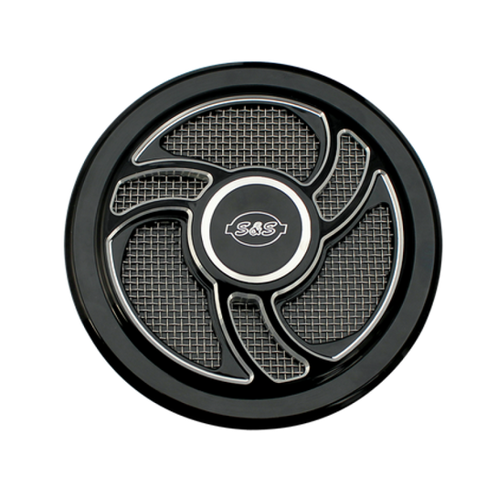 S&S Cycle Stealth Applications Torker Air Cleaner Cover w/ Machined Highlights - Gloss Black