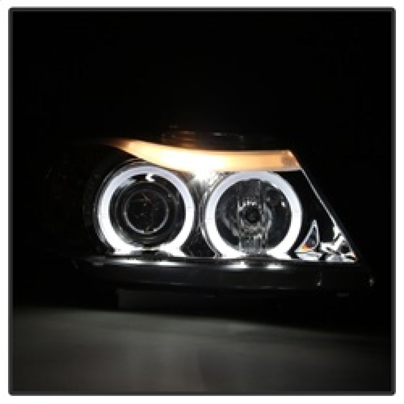 Spyder BMW E90 3-Series 06-08 (4 dr) Proj LED Halo Amber Reflctr Rplc Bulb Smke PRO-YD-BMWE9005-AM-S