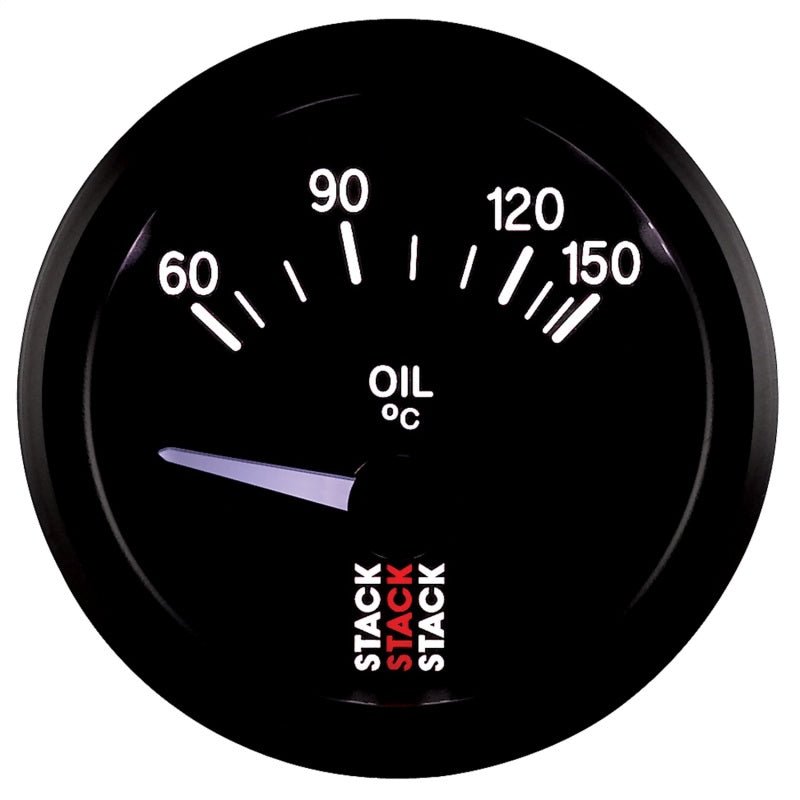 Autometer Stack 52mm 60-150 Deg C M10 Male Electric Oil Temp Gauge - Black AutoMeter Gauges