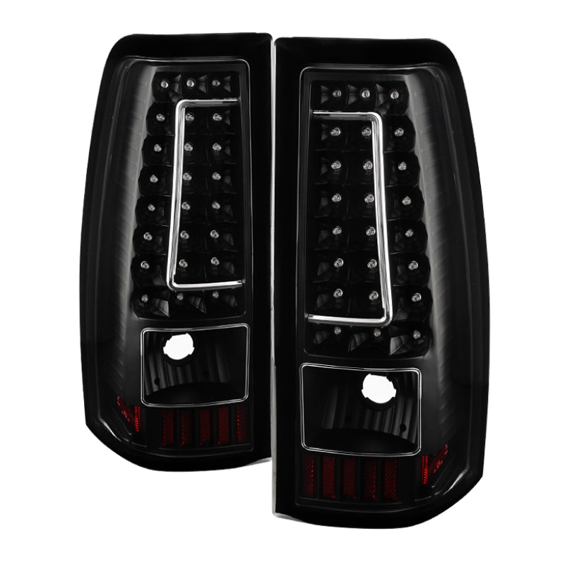 Xtune Chevy Silverado 1500-2500-3500 03-06 C-Shape LED Tail Lights Black ALT-ON-CS03-G2-LED-BK SPYDER Tail Lights