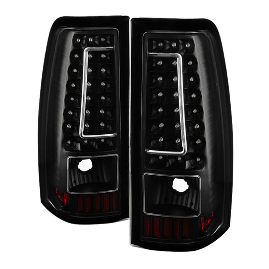 Xtune Chevy Silverado 1500-2500-3500 03-06 C-Shape LED Tail Lights Black ALT-ON-CS03-G2-LED-BK SPYDER Tail Lights