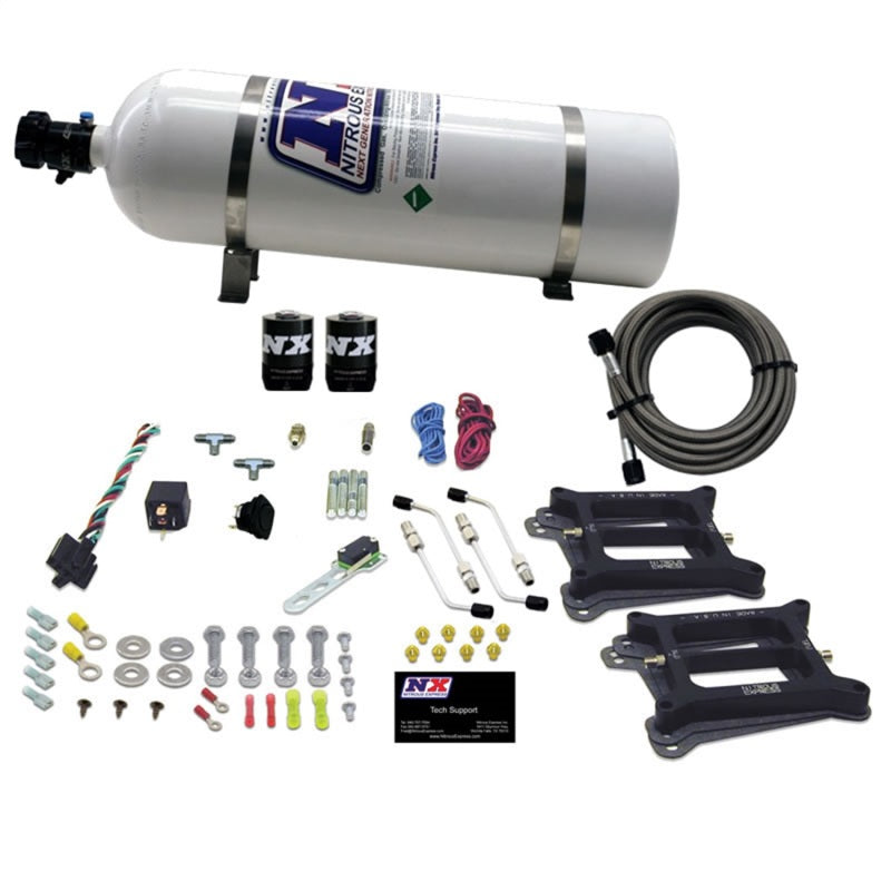 Nitrous Express Dual/4150/Alcohol Nitrous Kit (50-300HP) w/15lb Bottle Nitrous Express Nitrous Systems