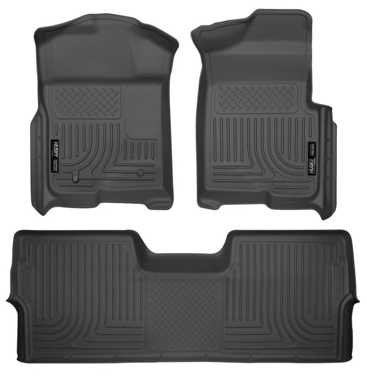 Husky Liners 09-12 Ford F-150 Super Crew Cab WeatherBeater Combo Black Floor Liners