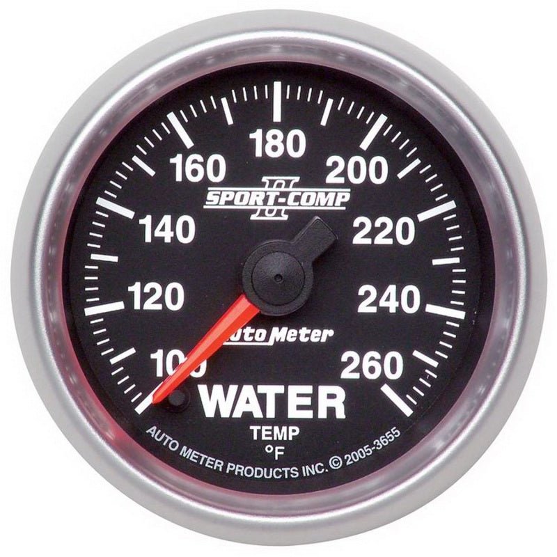 Autometer Sport-Comp II 52.4mm 100-260 Deg. F Water Temprature Gauge AutoMeter Gauges