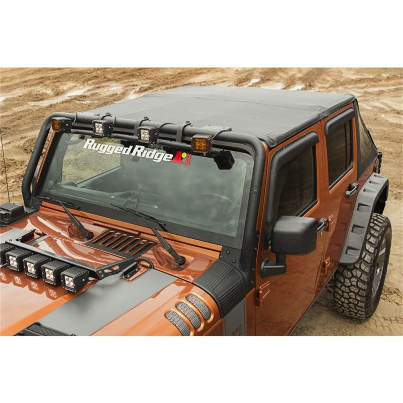 Rugged Ridge Bowless Soft Top Black Diamond 4-Door 07-18 Jeep Wrangler JK Rugged Ridge Soft Tops