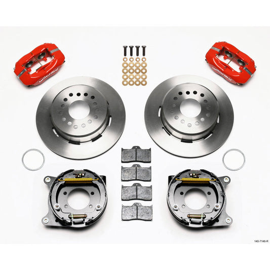 Wilwood Forged Dynalite P/S Park Brake Kit Red Ford 8.8 w/2.5in Offset-5 Lug Wilwood Big Brake Kits