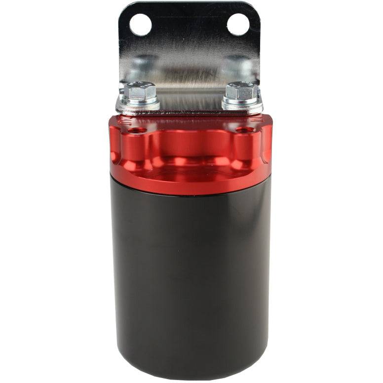 Aeromotive SS Series Billet Canister Style Fuel Filter Anodized Black/Red - 10 Micron Fabric Element Aeromotive Fuel Filters