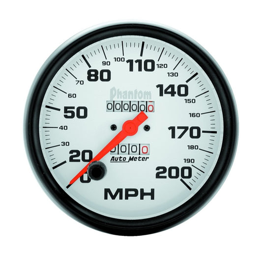 Autometer Phantom 5in 0-200 MPH Mechanical Speedometer AutoMeter Gauges
