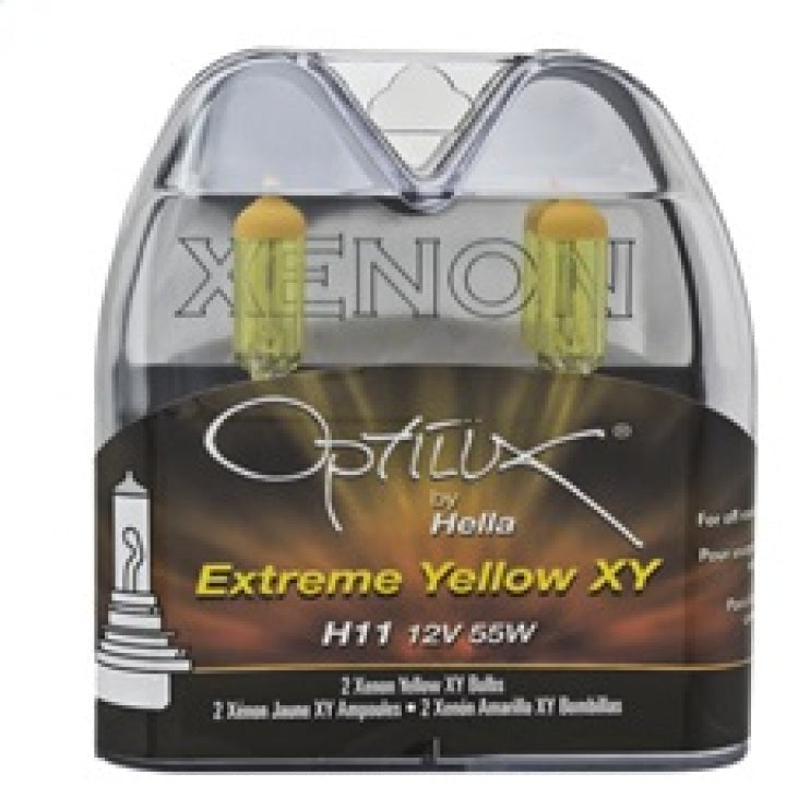 Hella Optilux H11 55W XY Extreme Yellow Bulbs (Pair) Hella Bulbs