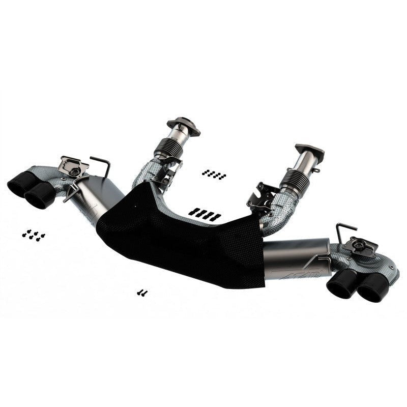 Borla 2020 Chevrolet Corvette C8 6.2 ATAK 3in Exhaust System Dual Round Rolled A/C Black Chrome Tips Borla Catback