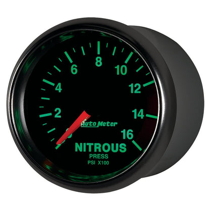 Autometer GS 2 1/16in. 1600PSI Nitrous Fuel Pressure Gauge AutoMeter Gauges