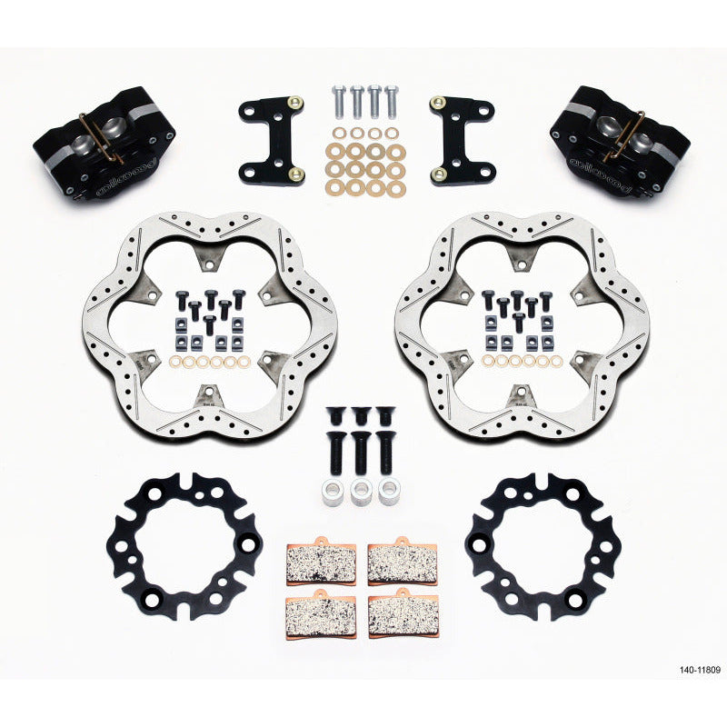 Wilwood GP320 Front Kit Top Mount 10.50in SuperAlloy Vntd Rtr Asph Midget Wilwood Big Brake Kits