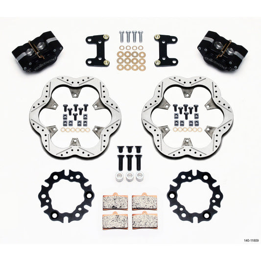 Wilwood GP320 Front Kit Top Mount 10.50in SuperAlloy Vntd Rtr Asph Midget Wilwood Big Brake Kits