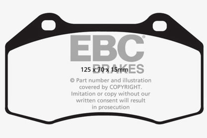 EBC 14+ Alfa Romeo 4C 1.75 Turbo Greenstuff Front Brake Pads