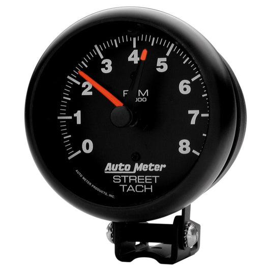 Autometer Z-Series 3-3/4in 8K RPM Pedestal w/ Red Line Tachometer Gauge AutoMeter Gauges