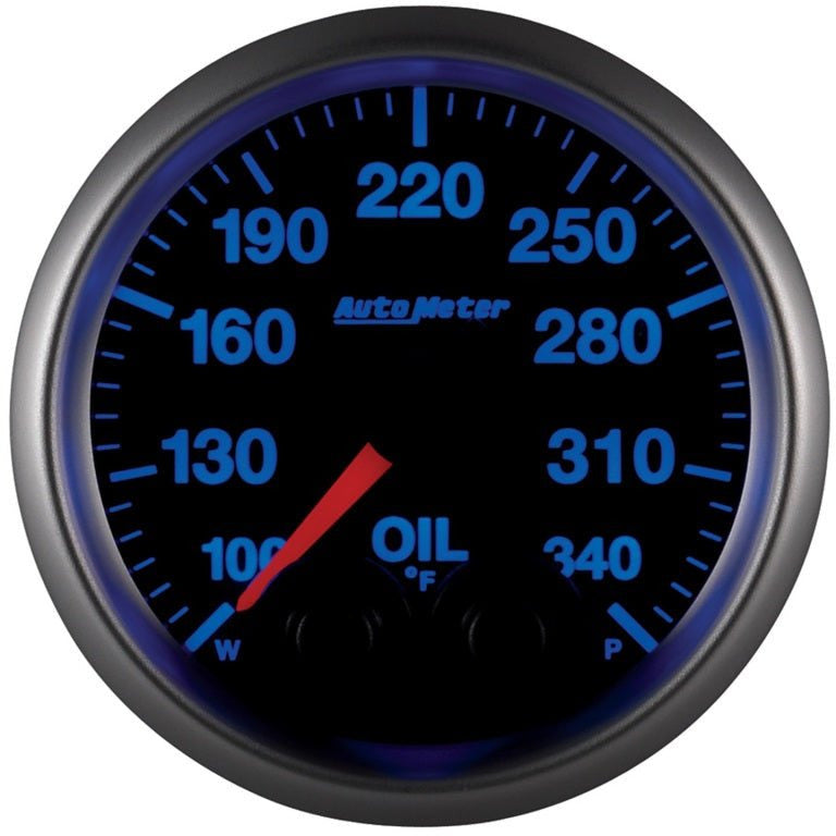 Autometer Elite 52mm 100-340 Deg F Oil Temp Peak & Warn w/ Electronic Control Gauge AutoMeter Gauges