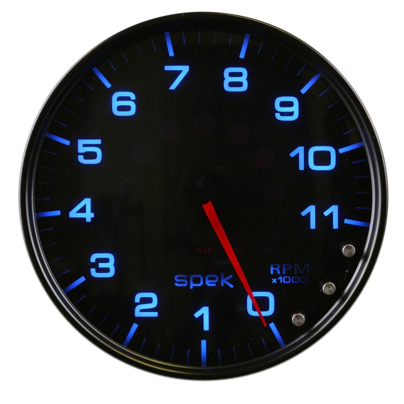 Autometer Spek-Pro Gauge Tachometer 5in 11K Rpm W/Shift Light & Peak Mem Black/Smoke/Black AutoMeter Gauges