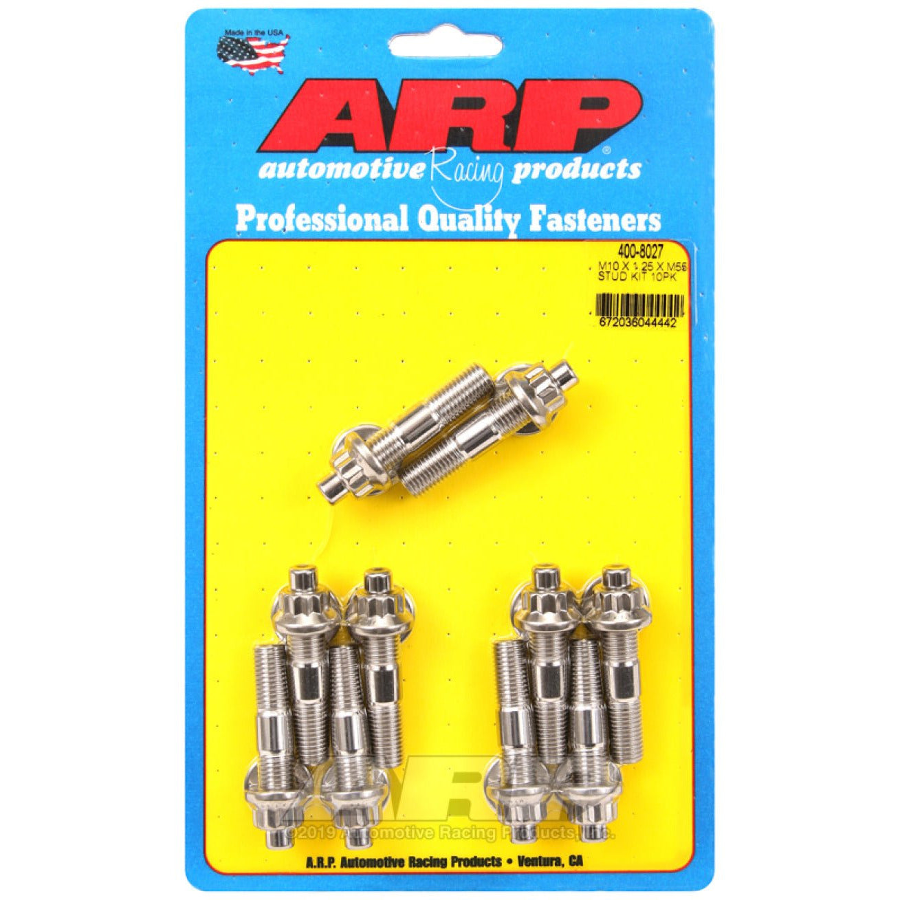 ARP M10 x 1.25 x 55mm Broached Stud Kit (10pcs) ARP Hardware - Singles