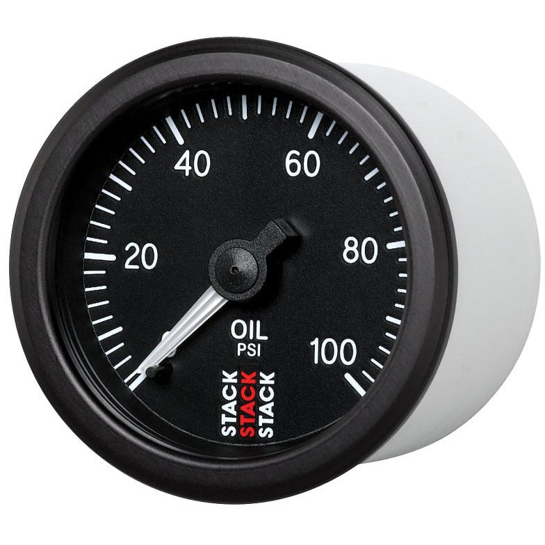 Autometer Stack 52mm 0-100 PSI 1/8in NPTF (M) Mechanical Oil Pressure Gauge - Black AutoMeter Gauges